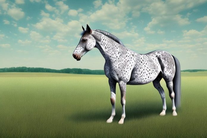 An appaloosa horse in a rural setting