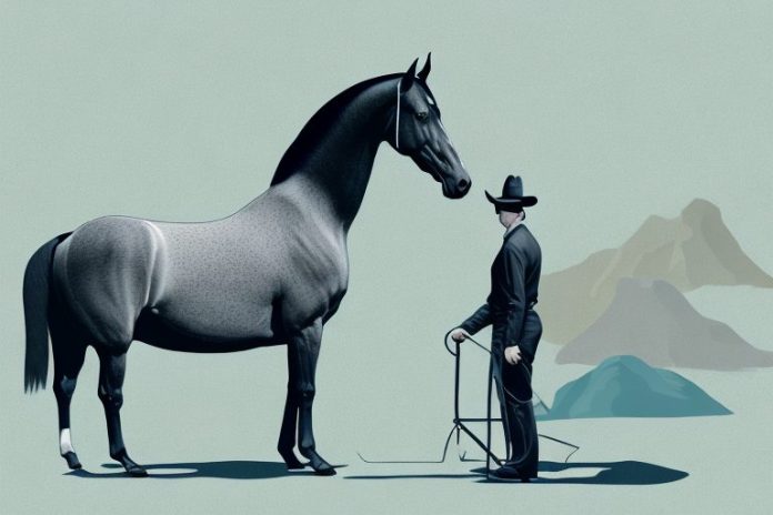 A tennessee walking horse in a scenic landscape of grahamstown