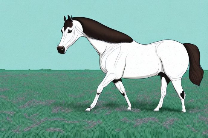 A tennessee walking horse in a field in bisho
