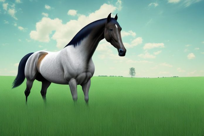 A tennessee walking horse in a field of grass in butterworth