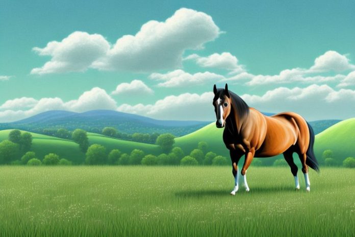 A tennessee walking horse in a field