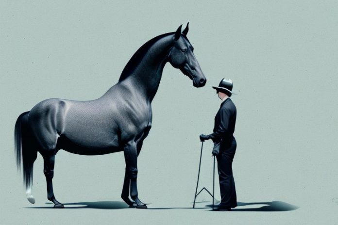 A tennessee walking horse in a johannesburg landscape