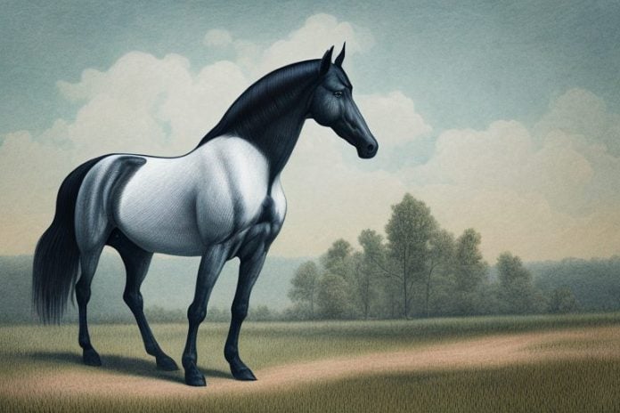A tennessee walking horse in a rural east rand landscape