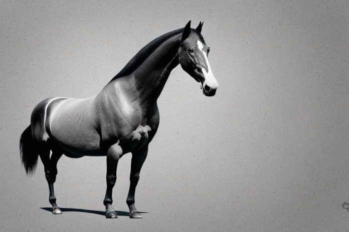 A tennessee walking horse in a midrand landscape