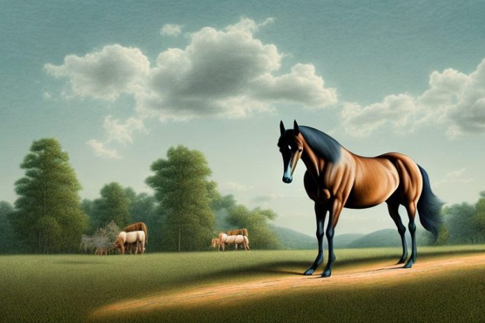 A tennessee walking horse in a rural landscape in limpopo
