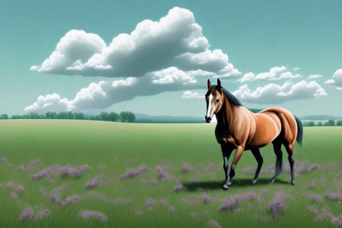 A tennessee walking horse in a landscape setting
