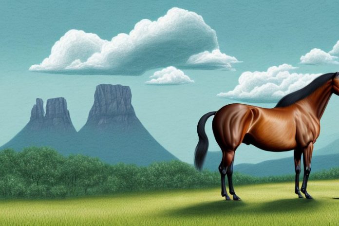 A tennessee walking horse in a scenic landscape in mpumalanga
