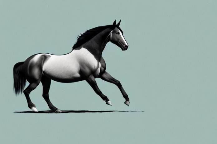 A tennessee walking horse galloping through the countryside in de aar