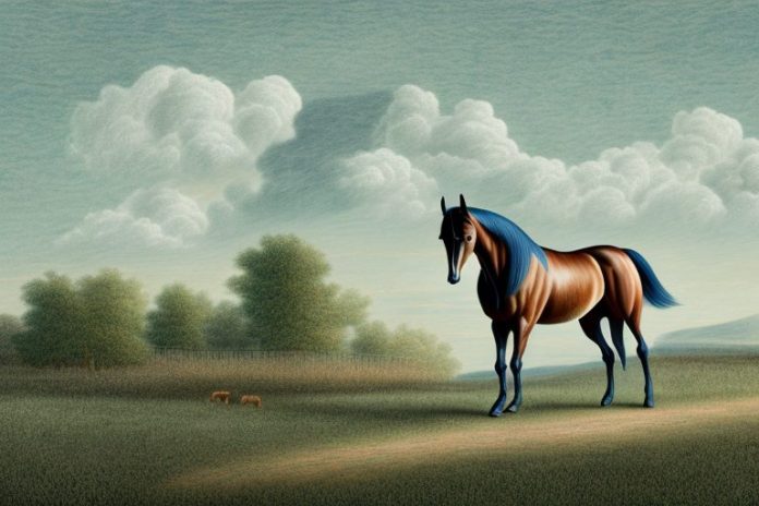 A tennessee walking horse in a rural landscape in orkney