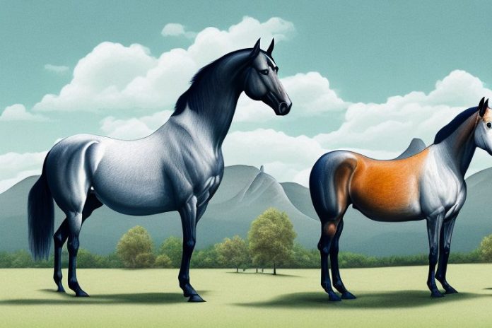 A tennessee walking horse in a scenic landscape of stellenbosch