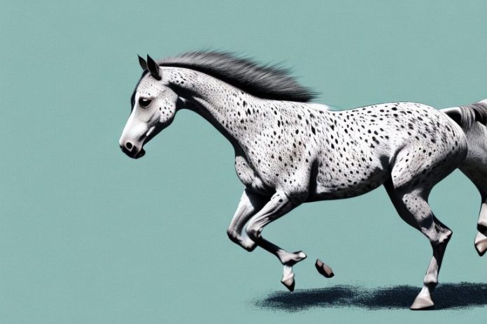 An appaloosa horse galloping through the kimberley landscape