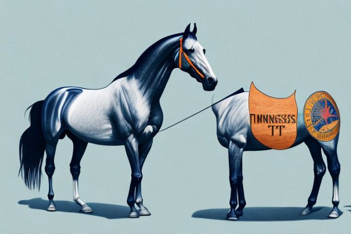 A tennessee walking horse in the landscape of simon's town
