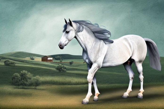 An andalusian horse in a rural landscape in kwa zulu natal