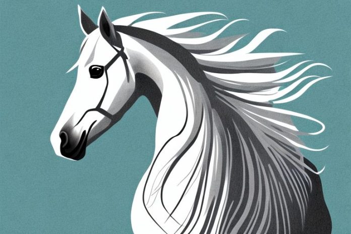 An andalusian horse in a rural setting