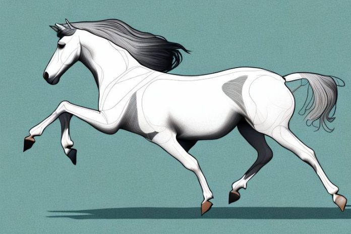 An andalusian horse galloping through a rural landscape in ladysmith