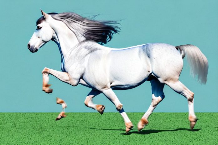 An andalusian horse galloping through a rural landscape in empangeni