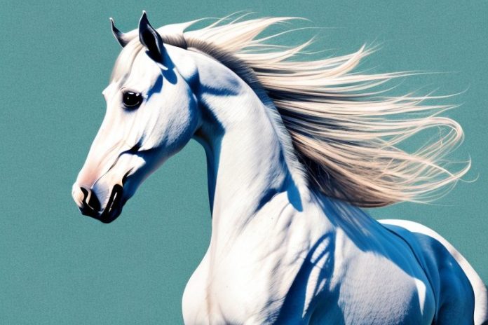 An andalusian horse in a rural setting