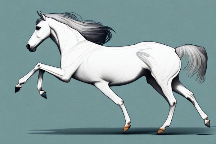 An andalusian horse galloping through the countryside of grahamstown