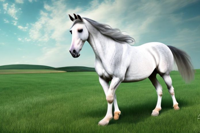 An andalusian horse in a rural setting