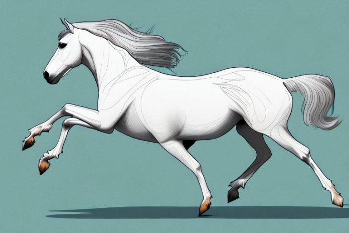 An andalusian horse galloping through a scenic landscape in bloemfontein