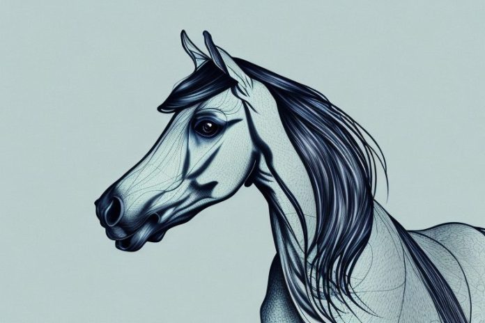 An andalusian horse in a johannesburg landscape