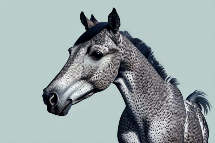 An appaloosa horse in the landscape of de aar