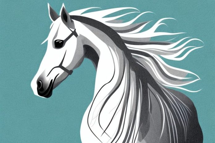 An andalusian horse in a rural setting