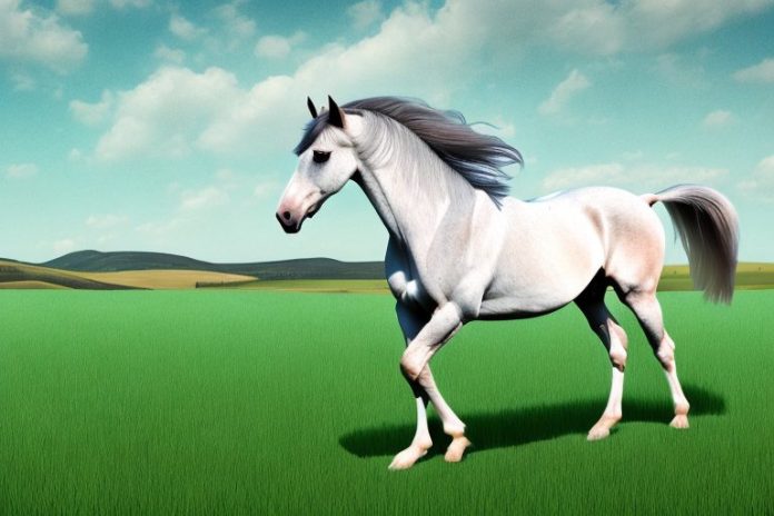 An andalusian horse in a rural setting