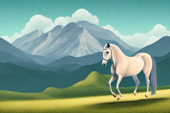 An andalusian horse in a rural setting