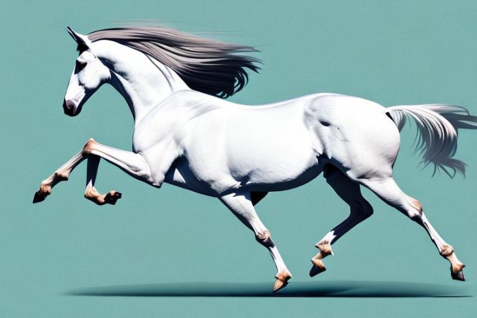 A majestic andalusian horse galloping through the countryside of thohoyandou