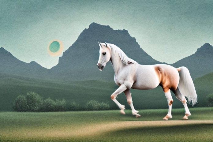 An andalusian horse in a rural landscape in tzaneen