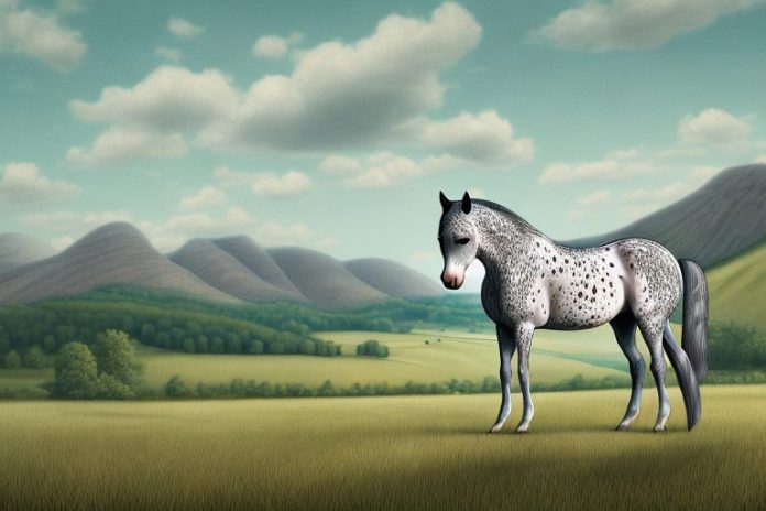 An appaloosa horse in a rural setting