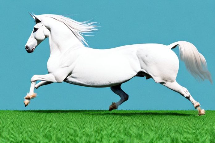 An andalusian horse galloping through a field in middelburg