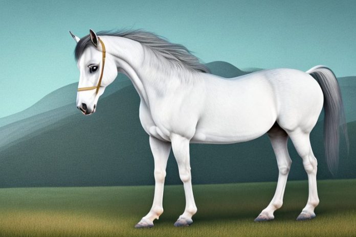 An andalusian horse in a rural landscape