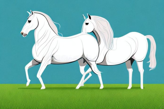 An andalusian horse in a field