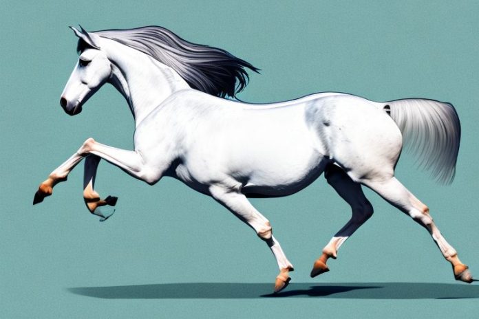 An andalusian horse galloping through the countryside in lydenburg