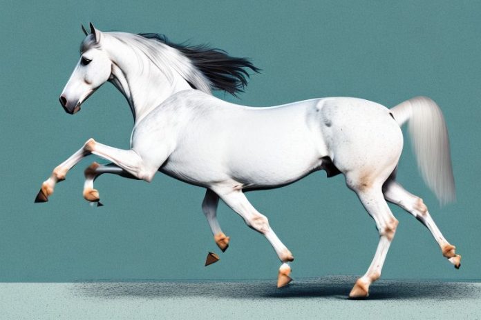 An andalusian horse galloping through a rural landscape near hartswater