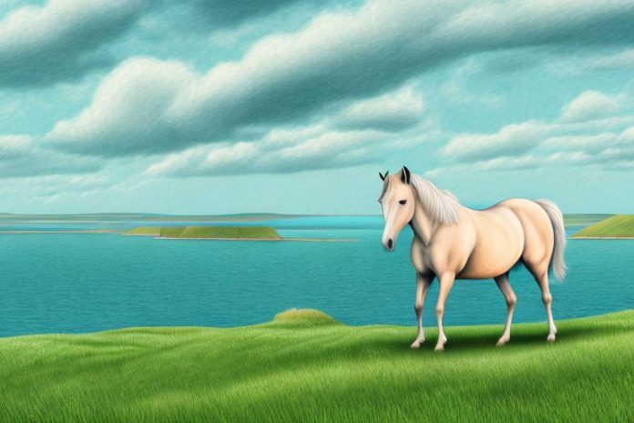 A horse in an orkney landscape