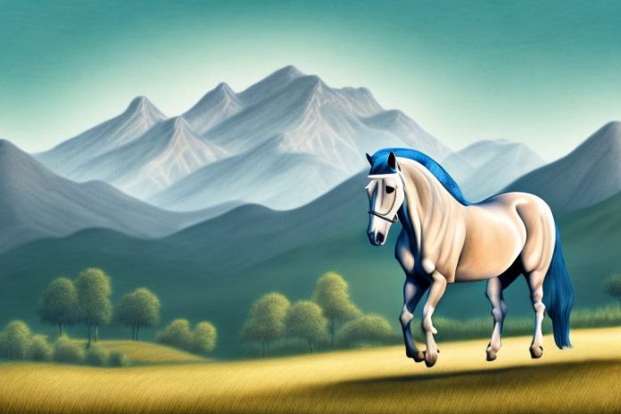 An andalusian horse in a rural setting