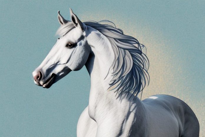 An andalusian horse in a rural setting in stellenbosch