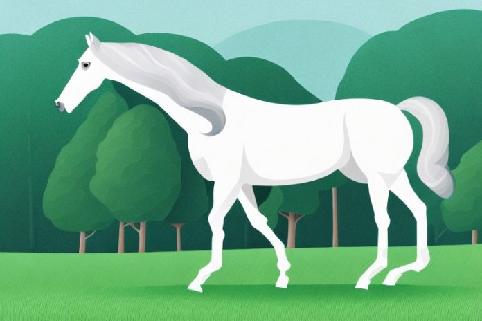 An andalusian horse in a rural setting