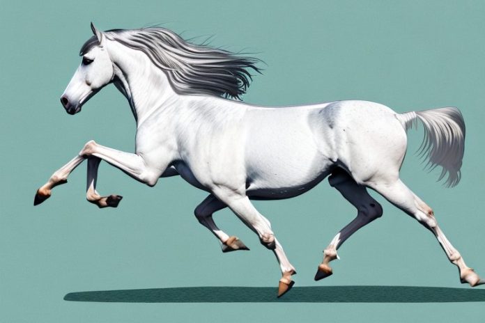 An andalusian horse galloping through a scenic landscape in somerset west
