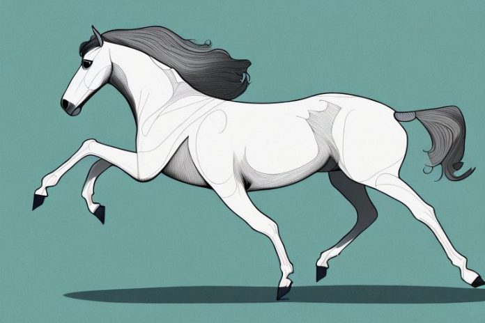An andalusian horse galloping through a scenic landscape in knysna