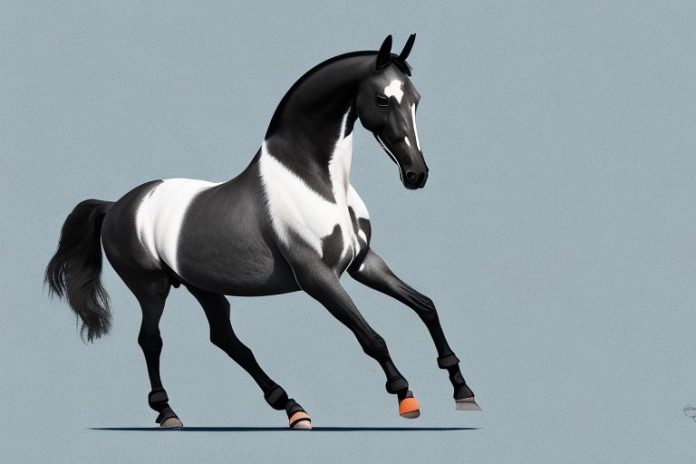 A belgian warmblood horse in a riding arena in ladysmith