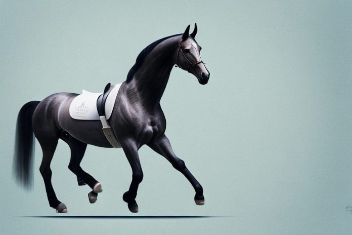 A belgian warmblood horse in a riding arena in east london