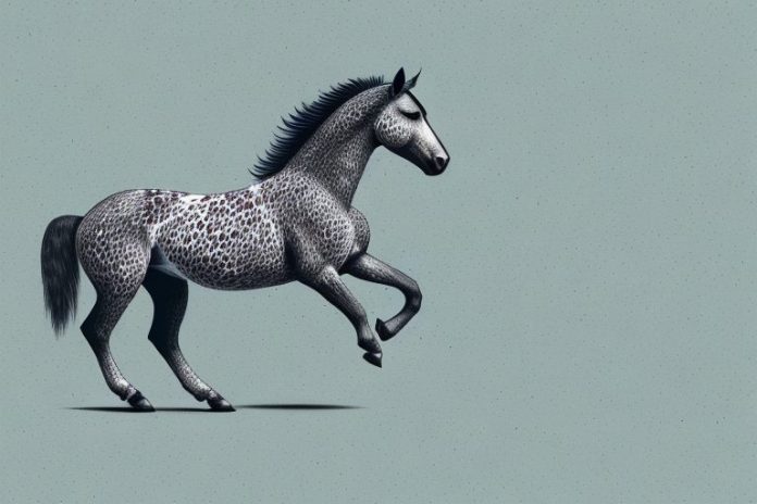 An appaloosa horse galloping in a klerksdorp landscape