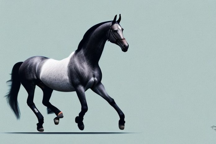 A belgian warmblood horse in a riding arena in johannesburg