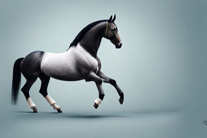 A belgian warmblood horse in a riding arena in midrand