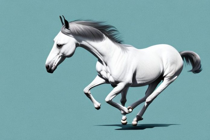 A belgian warmblood horse galloping in an open field in roodepoort
