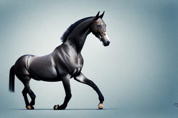 A belgian warmblood horse in a riding arena in tzaneen